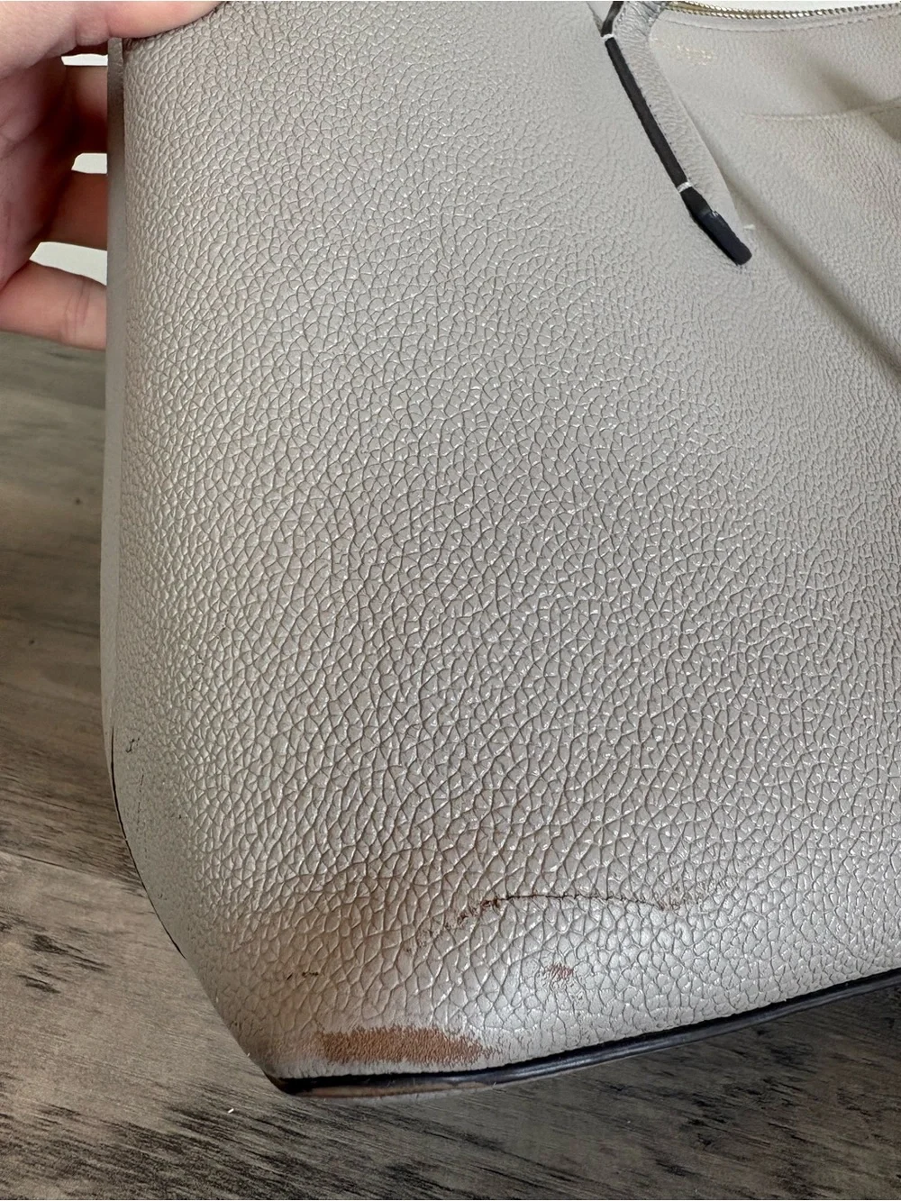 Kate Spade New York Margaux Large Work Tote Gray Pebbled Leather